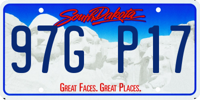 SD license plate 97GP17
