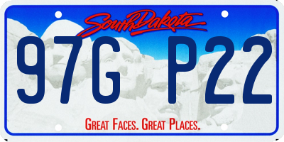 SD license plate 97GP22