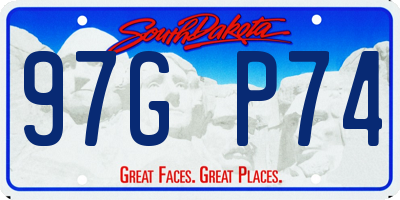 SD license plate 97GP74