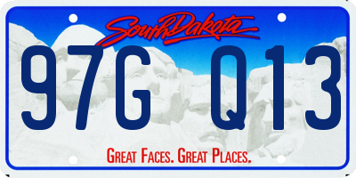 SD license plate 97GQ13