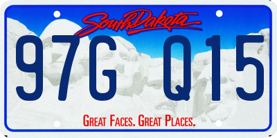 SD license plate 97GQ15