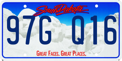 SD license plate 97GQ16