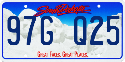 SD license plate 97GQ25