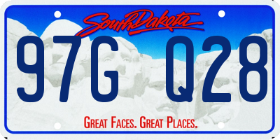 SD license plate 97GQ28