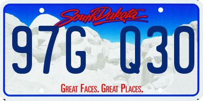 SD license plate 97GQ30