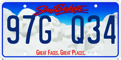SD license plate 97GQ34
