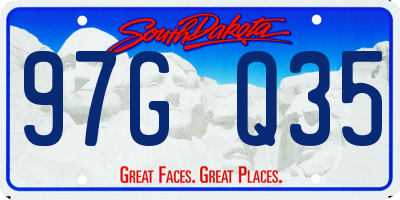 SD license plate 97GQ35