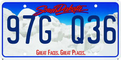 SD license plate 97GQ36