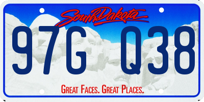 SD license plate 97GQ38