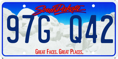 SD license plate 97GQ42