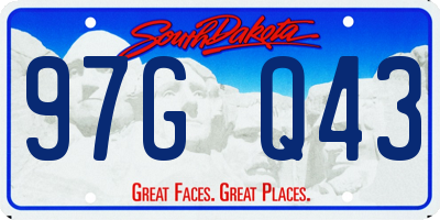 SD license plate 97GQ43