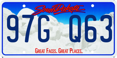 SD license plate 97GQ63