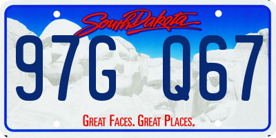 SD license plate 97GQ67