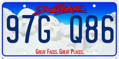 SD license plate 97GQ86