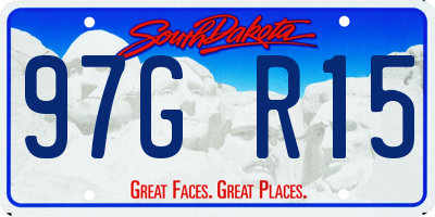 SD license plate 97GR15