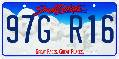 SD license plate 97GR16