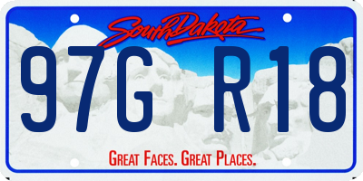 SD license plate 97GR18