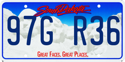 SD license plate 97GR36