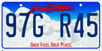 SD license plate 97GR45