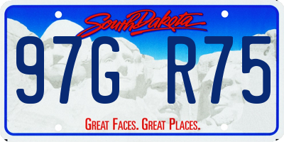 SD license plate 97GR75