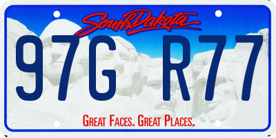 SD license plate 97GR77