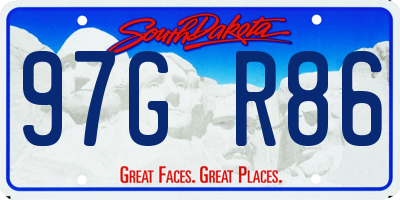 SD license plate 97GR86