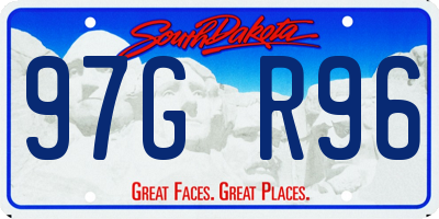 SD license plate 97GR96