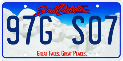 SD license plate 97GS07