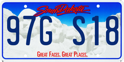 SD license plate 97GS18