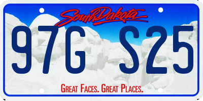SD license plate 97GS25