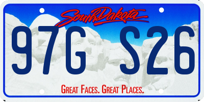 SD license plate 97GS26