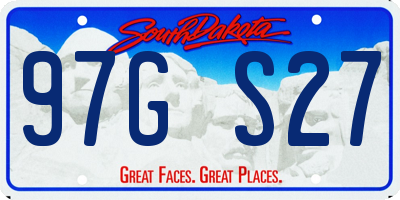 SD license plate 97GS27