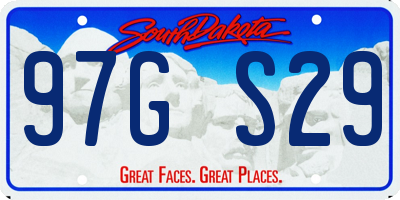SD license plate 97GS29