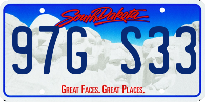 SD license plate 97GS33