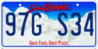 SD license plate 97GS34