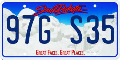 SD license plate 97GS35