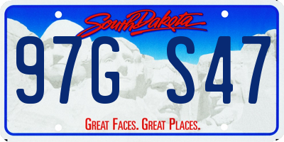 SD license plate 97GS47