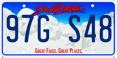 SD license plate 97GS48