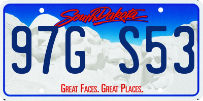 SD license plate 97GS53