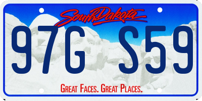 SD license plate 97GS59