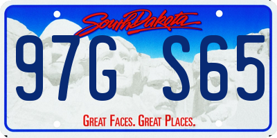 SD license plate 97GS65