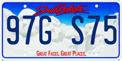 SD license plate 97GS75