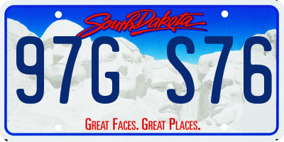 SD license plate 97GS76