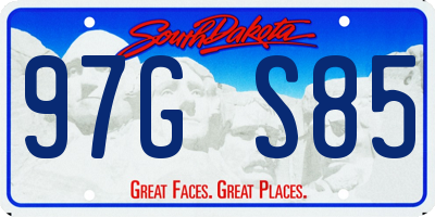 SD license plate 97GS85