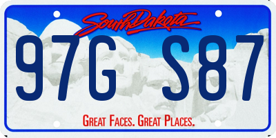 SD license plate 97GS87