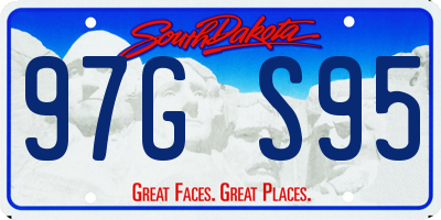 SD license plate 97GS95