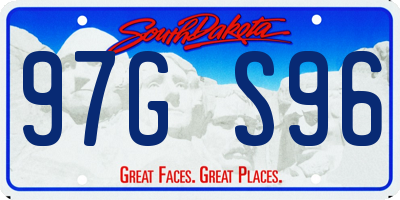 SD license plate 97GS96