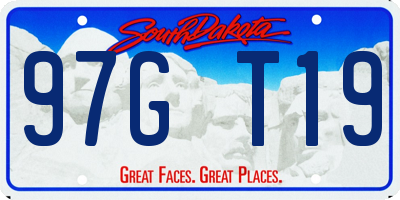 SD license plate 97GT19