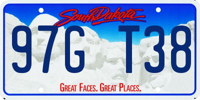 SD license plate 97GT38