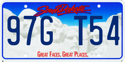 SD license plate 97GT54